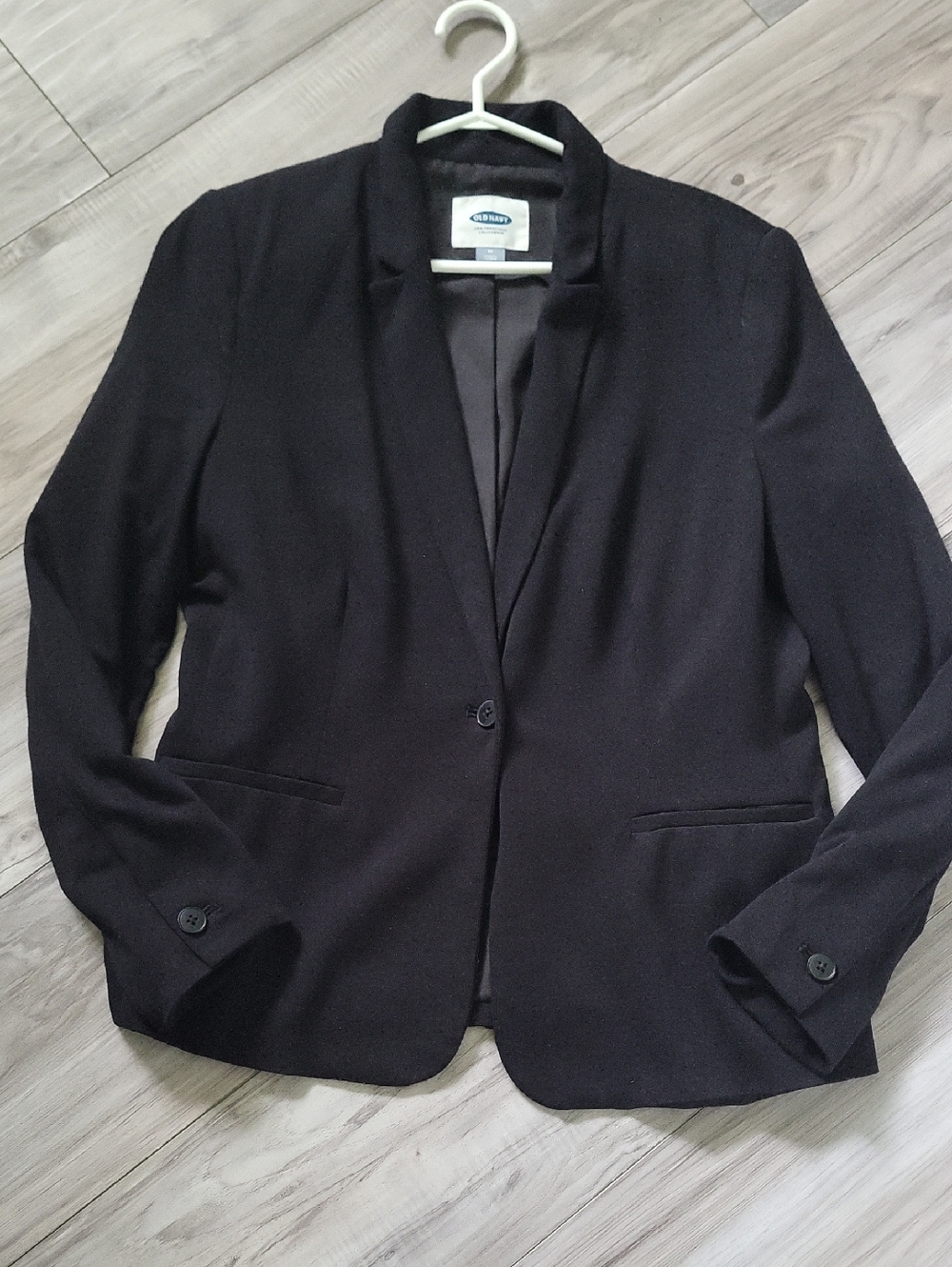 Old Navy Women's Black Single-Button Lined Suit Jacket